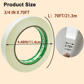 KAIHENG Double Sided Fabric Tape, 3/4 Inch*70FT Hemming Tape for Curtains, No Sewing Ironing Stitch Witchery Hem Tape for Curtains, Pants, Dress, Jeans, Clothing, Arts