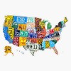 Usa License Plate Map Funny Vinyl Decal Wall Laptop Bumper
