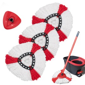 GFRED 3 Stück Ersatz-Mop-Köpfe, kompatibel mit Vileda EasyWring und Clean Turbo 2-in-1 Ersatz für Mikrofaser-Mop, geeignet für alle Arten von Böden