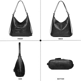 ModaZeal PU Leather Backpack Bags for Women Waterproof Laptop Rucksack Bags Causal Daypack Convertible Shoulder Bags Laptop Handbag with Adjustable Straps