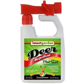 I Must Garden Deer Repellent Hose END Concentrate: Mint Scent Deer Spray for Gardens, Plants, and Trees – 32oz Easy Hose End Sprayer – Covers 10,000 sq. ft.
