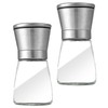 2 Pack Refillable Manual Salt and Pepper Grinder Set, 6oz