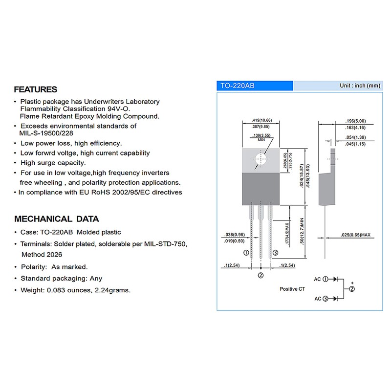 (Pack of 10) MBR3045CT ASEMI TO-220AB Transistor Bipolar Transistor for