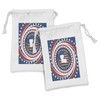 Ambesonne Louisiana Fabric Pouch Set of 2, Spiral Old Glory