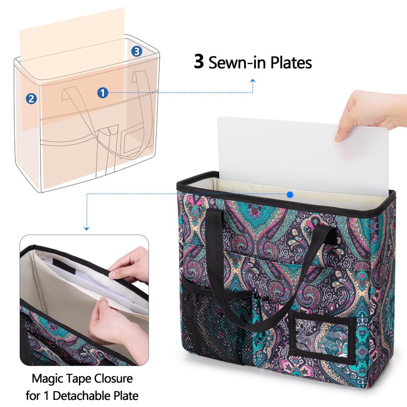 LoDrid Collapsible File Tote Bag with Handles, Portable File Organizer