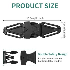 Anti Escape Car Seat Straps Safety Clip 2PCS Baby Harness Chest Clips, Car Seat Safety Clip Prevent Children Taking Their Arms Out of The Straps, Easy to Install & Universal Fit