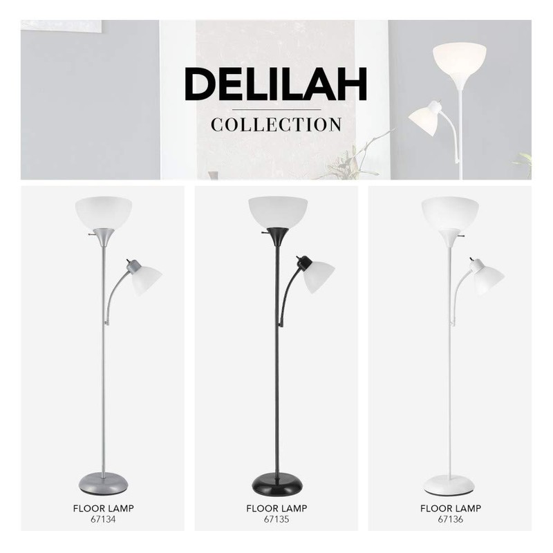 Globe Electric 67134 Delilah Floor Lamp, Silver