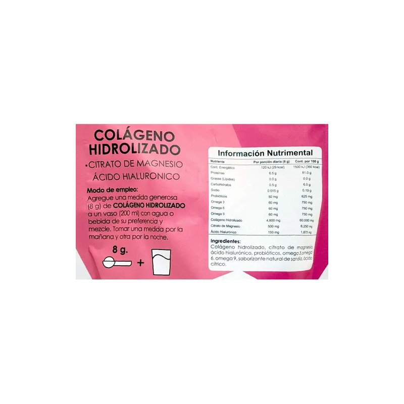 Colageno Hidrolizado Citrato De Magnesio 400 G Sandía Sanabi Sandía