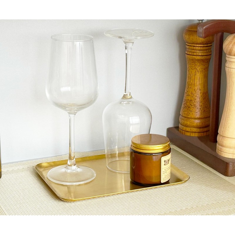VCREATC 3 Pack Small Gold Tray, 8x6 Inch Stainless Steel