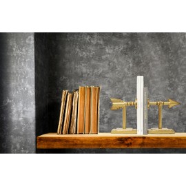 Creative Co-Op Decorative Cast Metal Arrow Bookends, Gold, Set of 2 Pieces