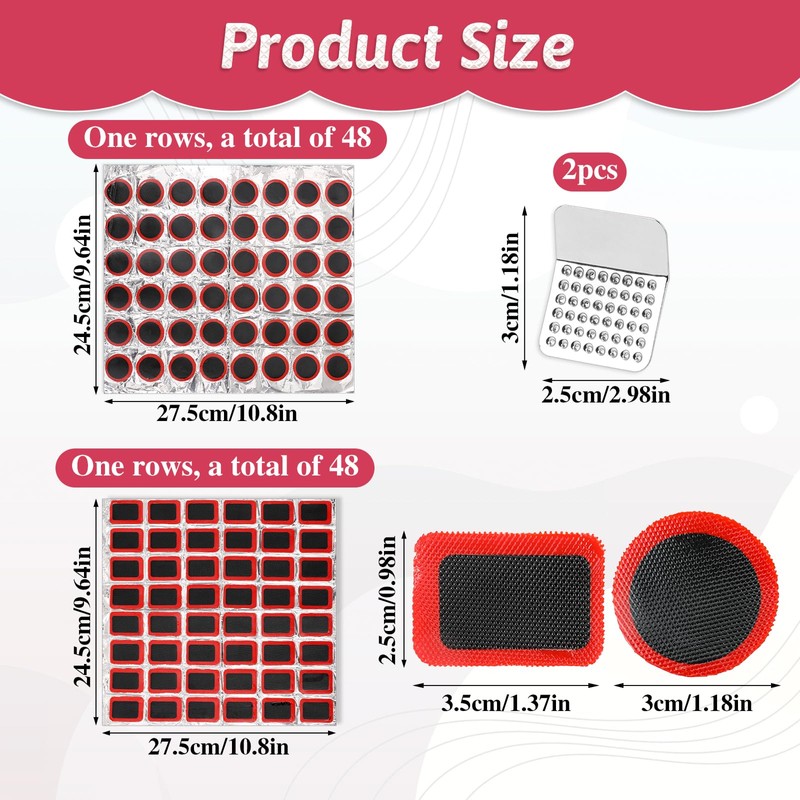 Giantree 96 Pcs Tube Patch Kits, Bike Tire Patch Kit