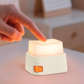 ICARER FAMILY LED Night Light with Adjustable Brightness, 150-Hour Battery Life for Kids Room, Kitchen,Desktop (White)