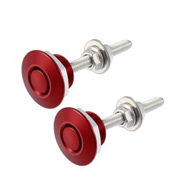 REPAIROCK Red Bumper Quick Release Lock Latch Aluminum Alloy Hood Pin Lock Push Button Bonnet - Pack of 2 Auto Replacement Parts
