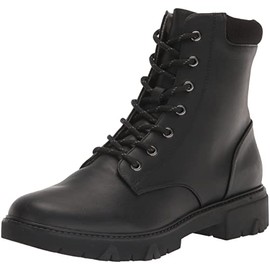 Dr. Scholl's Womens Headstart Combat Boot Black Synthetic 9 M
