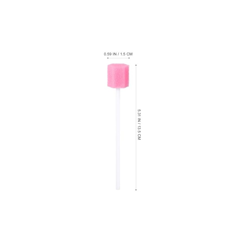 KALLORY 100 Hisopos Bucales con Esponja para Cuidado Oral, Bastoncillos