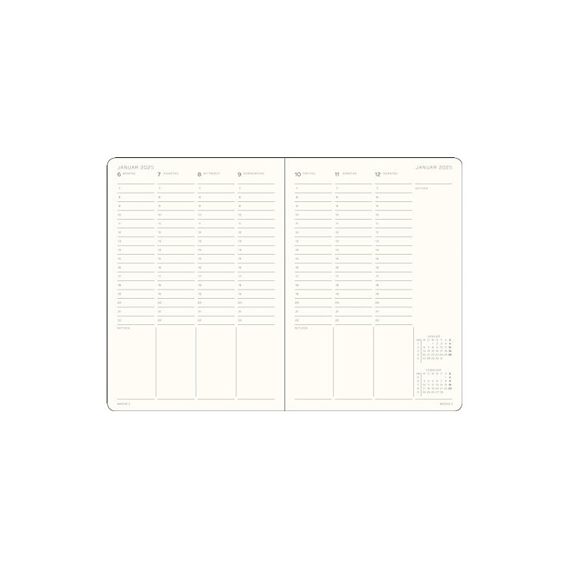 LEUCHTTURM1917 370585 Weekly Planner 2025, Composition B5 Hardcover - 12-Month