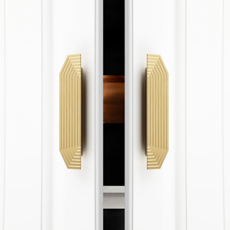 BaiNong Brass Cabinet pulls Brushed Drawer pulls Modern Gold Cabinet