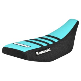 Enjoy MFG 1982-2002 KAWASAKI KX 60 seat cover   BLACK/ MINT/ BLACK ribs #115 LOGO