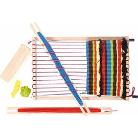 Set zum Weben - WEBRAHMEN SET WOLLE HOLZ f. KINDER / basteln 15cm Holzspielzeug - Webset