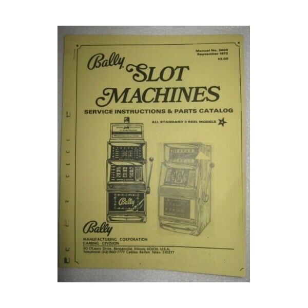 BALLY Slot Machine "MANUAL #2400"... 742A thru 962 on CD