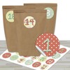 Papierdrachen Adventskalender zum Befüllen - mit 24 braunen Papiertüten und