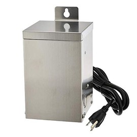 MarsLG 75-Watt Low Voltage Multi-Tap (12V/15V) Stainless Steel Landscape Lighting Transformer with Mechanical Rotary Timer, ETL-Listed, 3288-12V