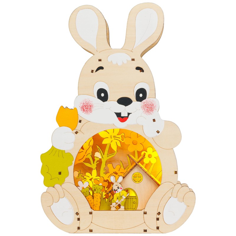 SIKORA OD24 Decorative Figure Funny Easter Bunny with LED Lighting