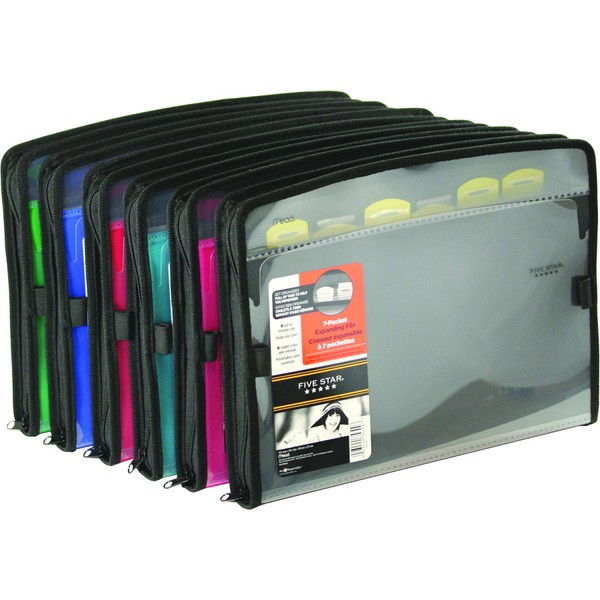 Five Star 7 Pocket Expanding File With Pull-up Reminder Tabs,