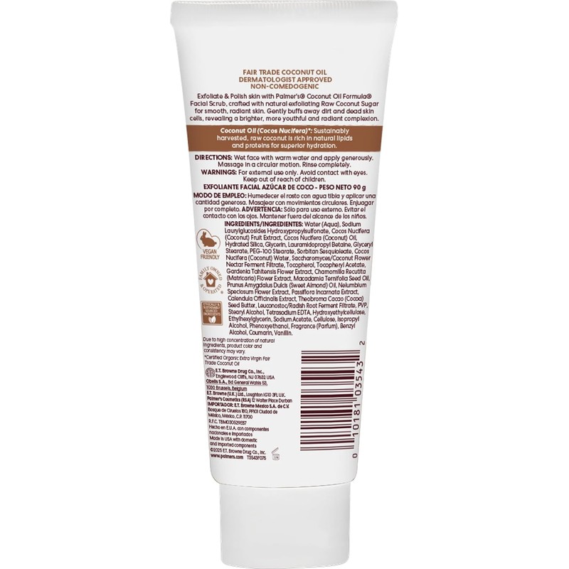 Palmer's Coconut Oil Formula Exfoliante Facial con Azúcar de Coco,