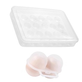 UpTuoLi Egg Containers with Lid, 24 Fridge Storage Carrier with Lid for Eggs, Egg Holder for Refrigerator, with One 2 Gird Portable Eggs Tray Clear Organizer Carrier Holder for Camping Picnic Travel