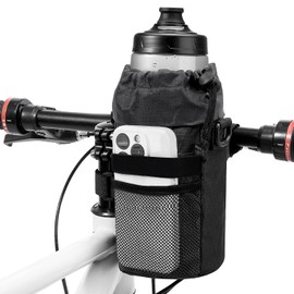 WOTOW Bicycle Bottle Holder, Bottle Holder, Handlebar Bag, Drink Holder, Insulated Bicycle Bag for Water Bottle Holder, Bicycle Handlebar Drink Holder for Cruiser, Scooter, Mountain Bike and