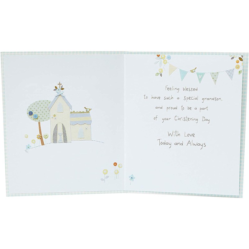 For Grandson On Your Christening Day Card