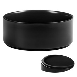 Kitwinney Large Dog Bowls, Non Slip Heavy Ceramic Dog Food and Water Bowl with Silicone Base, 8" Pet Feeding Bowl for Small, Medium, and Big Dogs (Black, 8 Inches)