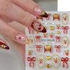POWPOP Christmas Nail Art Stickers Decals 5D Embossed Bow Nail