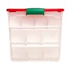 HOMZ 4-Pack Holiday Tote, Clear Plastic Storage Bins w/ Lids