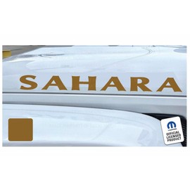 Decal Mods Sahara Hood Graphic Decal/Sticker fits Jeep Wrangler JK/JL/JT (2007-2024) Bronze Metallic CBRNZ (Set of 2) | SJ4T4