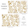 OLYCRAFT 3pcs/Set Golden Flowers Rub on Transfers for Furniture and