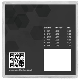 World Rhythm Electric Guitar Strings - Light (.011 - .052) Gauge Guitar Strings with Spare High e String