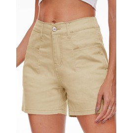 Rasutina Women's Jean Shorts High Waisted Chino Cargo Shorts Stretchy Denim Shorts Women's Summer Shorts