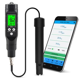 Oxygen Meter Water Bluetooth Oxygen Detector Water Detector for Dissolved Oxygen Culture Applicable to Fish Pond Aquarium Aquaculture BLE-9100 (Includes Electrolytic Powder)