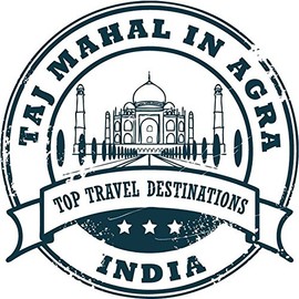 Zirni Taj Mahal India Agra Travel Destination Grunge Stamp Sticker Decal Design 5'' X 5''