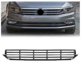 KUAFU Front Bumper Lower Grille Compatible with 2012-2015 Volkswagen Passat Replacement for 5618536779B9 VW1036126 Bumper Grill Black+Silvery