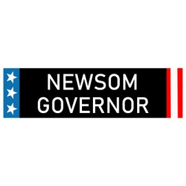 Gavin Newsom Bumper Sticker - Vote for Gavin Newsom for California Governor Sticker Decal Car Sticker - Made in USA Black Patriotic Stars and Stripes