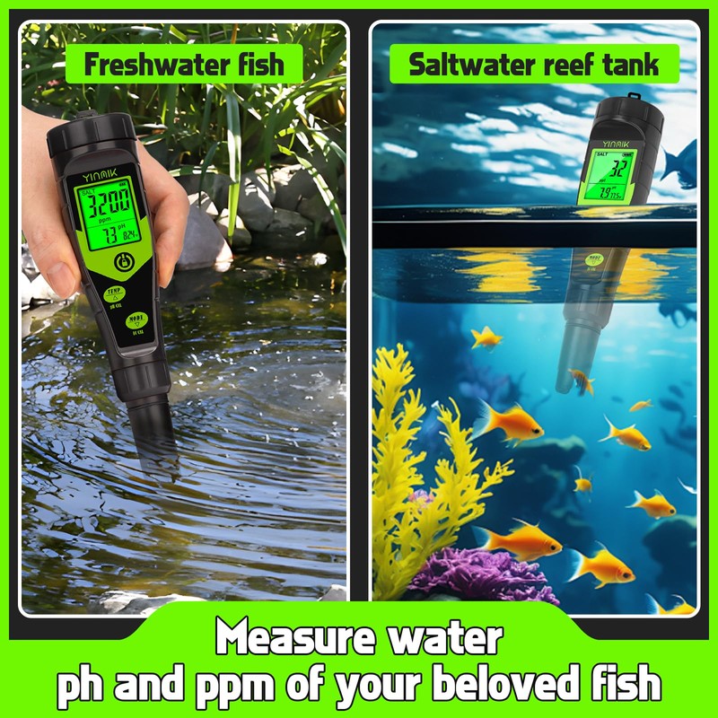 YINMIK Pool Salt Tester, Digital 5 in 1 pH TDS