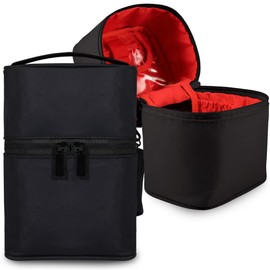 Organizador de brochas de maquillaje para artistas, juego de brochas de maquillaje, estuche profesional de viaje, soporte para lápices, estuche organizador de almacenamiento para lápices, bolsa de cosméticos para viajes, negro - B