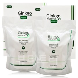 Chamzone Ginkgo Natural All-in-One Cleansing Tissue 110 Sheets X 2 Refills / 참존 징코 내츄럴 올인원 클렌징 티슈 110매 X 2개 리필