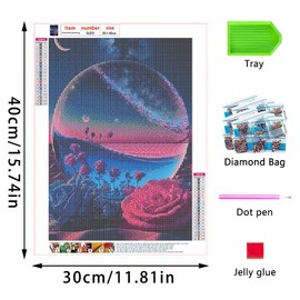 MytaYt Set of 4 Diamond Painting Love Adults Diamond Painting Love Set Love Diamond Painting Pictures Children Adults Beach Diamonds Painting for Decorations 30 x 40 cm