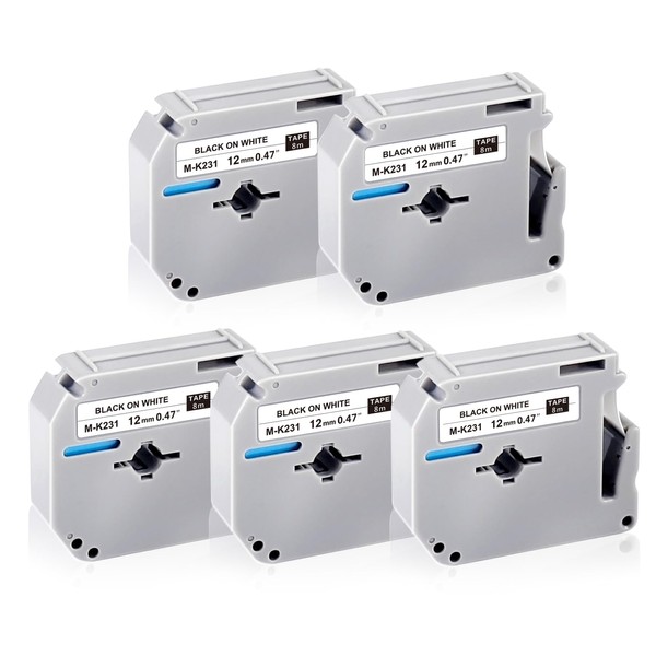 UNOKA Ptouch Tape 12mm White Replace for Brother M K231