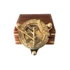 4" Sundial Compass Solid Brass Sun Dial (3" w/Wooden Box)