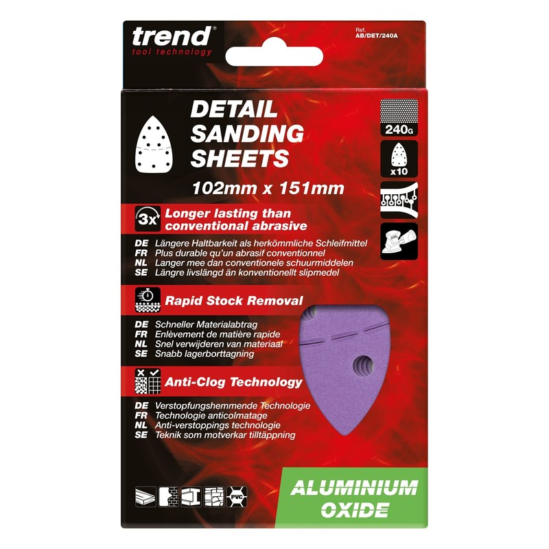 Trend Aluminium Oxide 102 x 151mm 240 Grit Abrasive Detail
